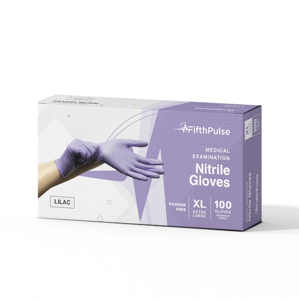 Fifthpulse FMN100, Disposable Gloves, 3 mil Palm, Nitrile, Powder-Free, XL, 100 PK, Lilac FP-N-100-XL-LAV - main